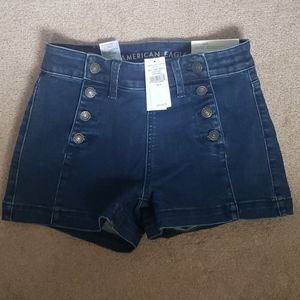 AE High Rise Sailor Denim Shortie- S 4